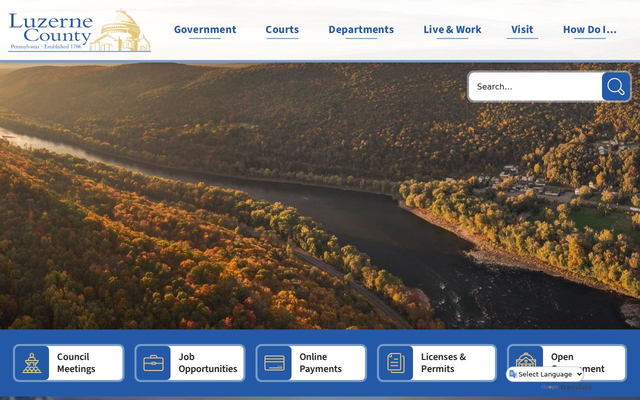 Official Luzerne County department directory for public record routing